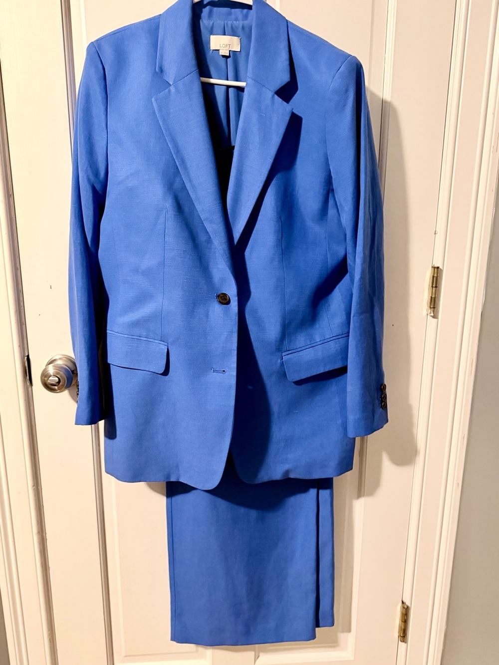 LOFT Bright Isle Blue Suit Blazer 10 Pants 12